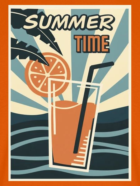 Sommerzeit Orange Drink Retro