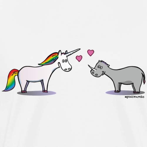 Unicorn & Rhino in love - Men's Premium T-Shirt