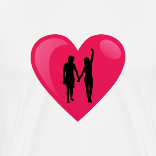 Herz zu zweit Liebe, Herz, Geschenk - Männer Premium T-Shirt
