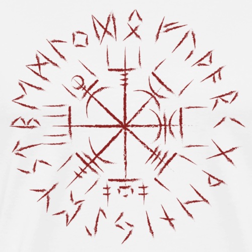 Kompass- Vegvisir - Runen - Rot - Wegweiser - Männer Premium T-Shirt