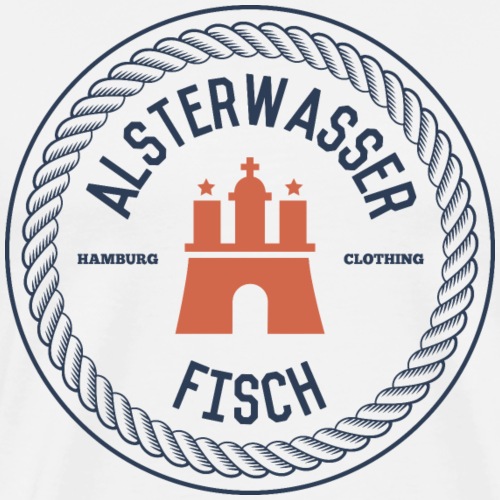 Alsterwasser und Fisch 2 (Hamburg) Digitaldruck - Männer Premium T-Shirt