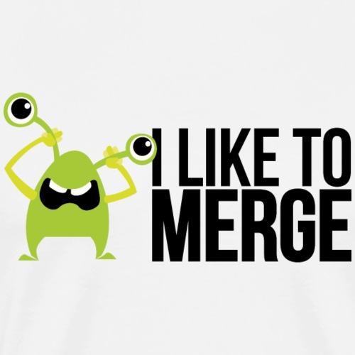 Monster mit I like to merge - Männer Premium T-Shirt