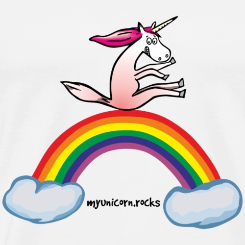 Unicorn on rainbow - Men's Premium T-Shirt