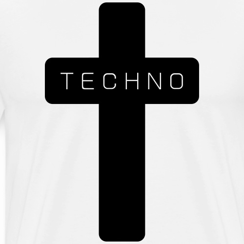 Techno Kreuz abgerundet dark minimal rave - Männer Premium T-Shirt