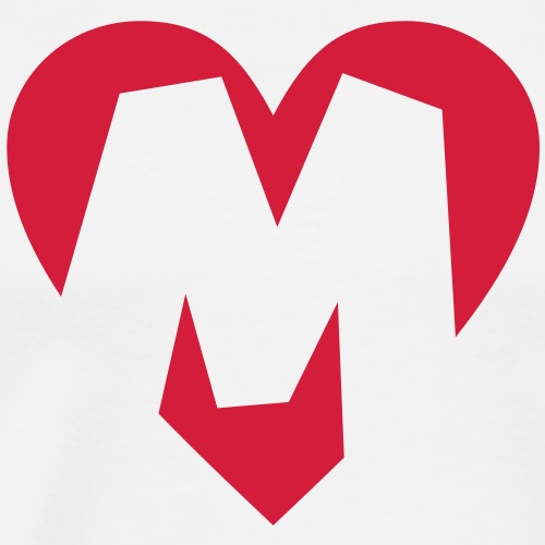 Herz M - I love M - Buchstabe M - Männer Premium T-Shirt