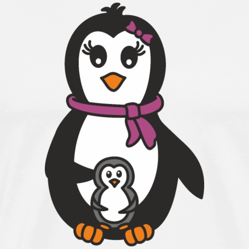 Mama Pinguin mit Kind - Männer Premium T-Shirt