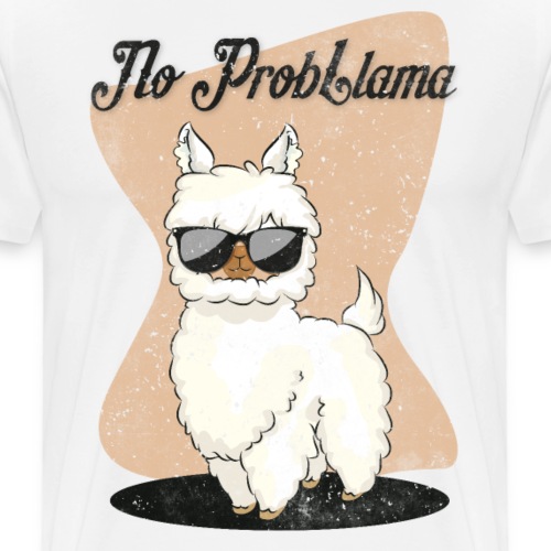 No Probllama Llama Lama Geschenkidee - Männer Premium T-Shirt