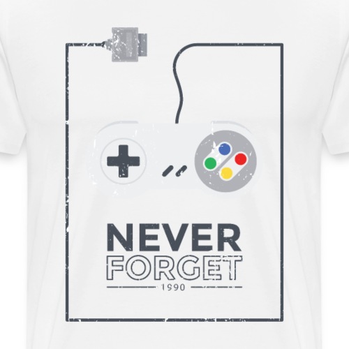 Never Forget 1990 Gaming Retro Gamer Geschenk - Männer Premium T-Shirt