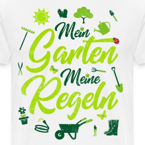 Mein Garten meine Regeln Gärtner Geschenk - Männer Premium T-Shirt