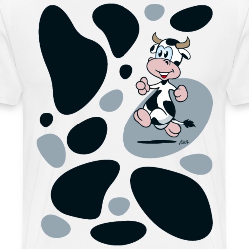 Cooles Kuhflecken Design mit witziger Comic Kuh - Männer Premium T-Shirt