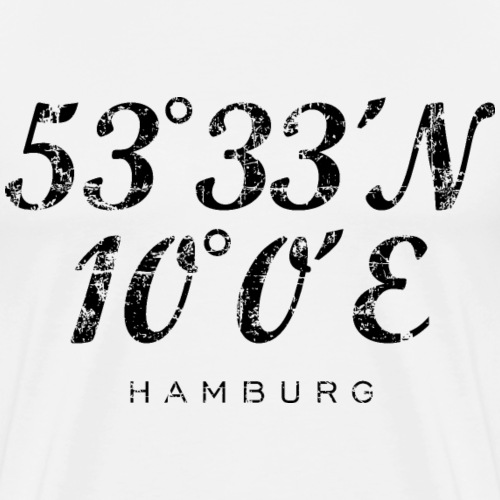 Hamburger Koordinaten (Vintage/Schwarz) Hamburg - Männer Premium T-Shirt