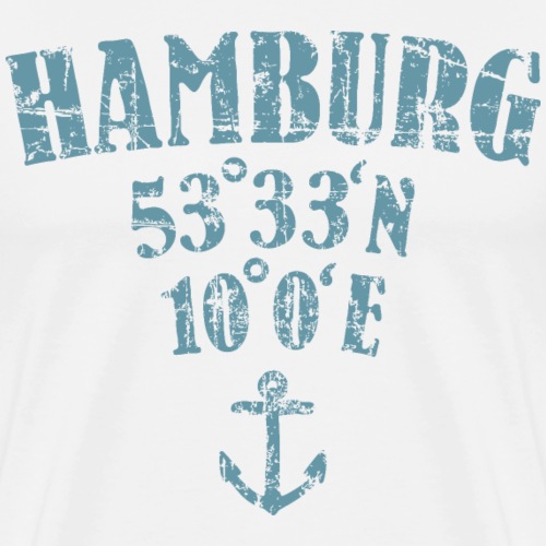 Hamburg Koordinaten Segler Segeln - Männer Premium T-Shirt