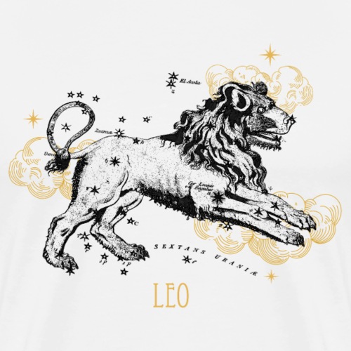 Leo Celestial Map Black & Gold - Herre premium T-shirt