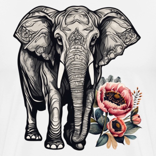 Flowers to Elevate Elephants - Men's Premium T-Shirt
