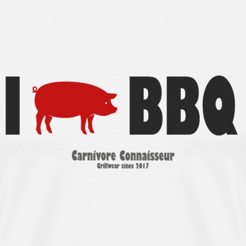 Ich liebe Barbecue - I love BBQ (mit Schwein als H - Männer Premium T-Shirt