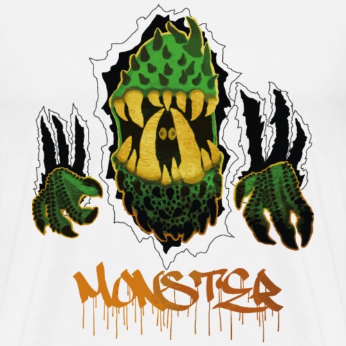 Grön Monster 2k - Premium-T-shirt herr