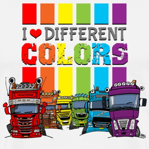 i love 6 different colors trucks - Mannen Premium T-shirt