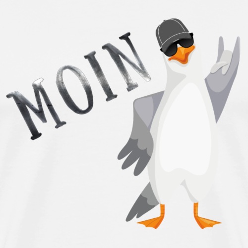 Moin Möwe mit Heavy Metal Hand - Männer Premium T-Shirt