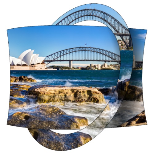 Australien: Sydney Hafen mit Oper und Brücke - Männer Premium T-Shirt
