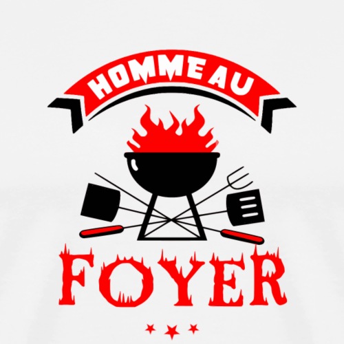 HOMME AU FOYER ! (barbecue) - Herre premium T-shirt