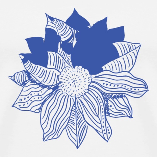 flor-azul - Camiseta premium hombre