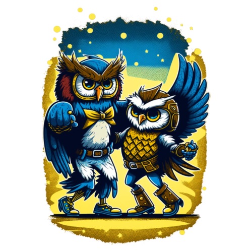 The dancing Owls - Nachteulen - Männer Premium T-Shirt