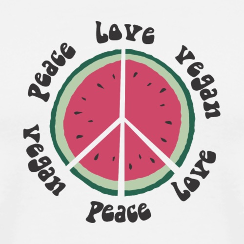 vegan peace love watermelon - Männer Premium T-Shirt