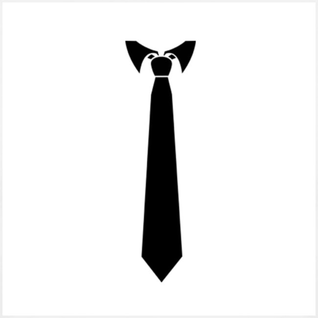 Cravate noir sur fond blanc