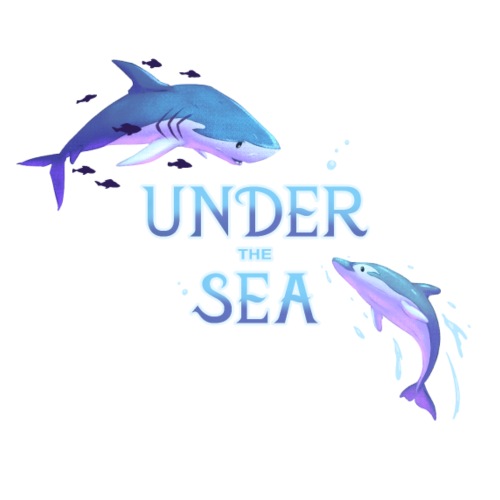 Under the Sea - Shark and Dolphin - Men's Premium T-Shirt