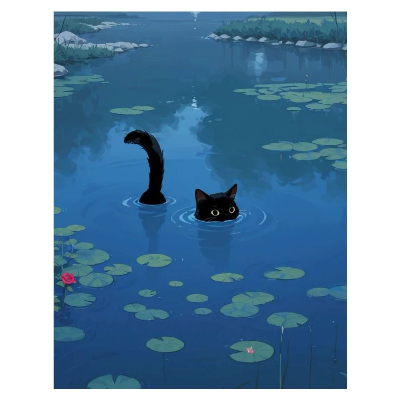 MonCat Water Lily Impressio Mon Chat le nénuphar