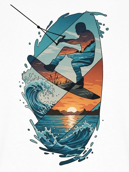 Sunset Waves Kiteboard-Porträt
