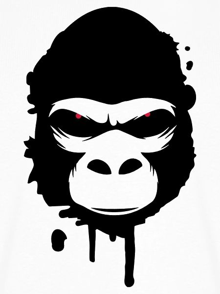 Ein Gorilla Kopf Graffiti