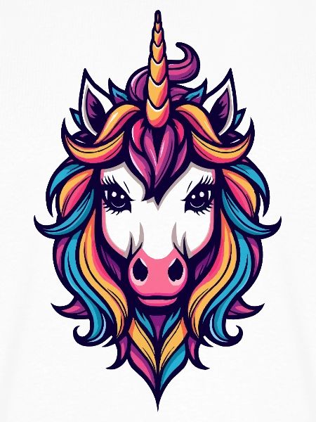 Regenbogen Einhorn Kopf