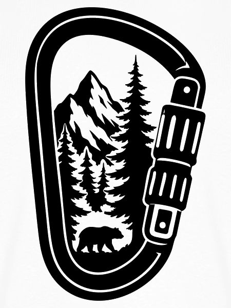 Kletterer Karabiner Berg und Bär