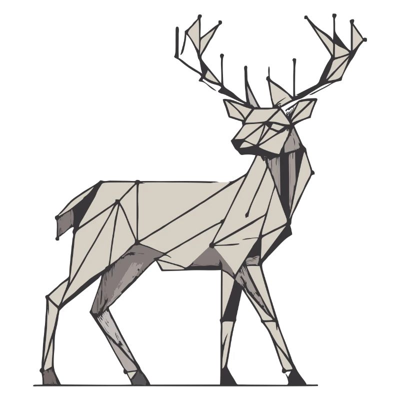 Hirsch 2D grau