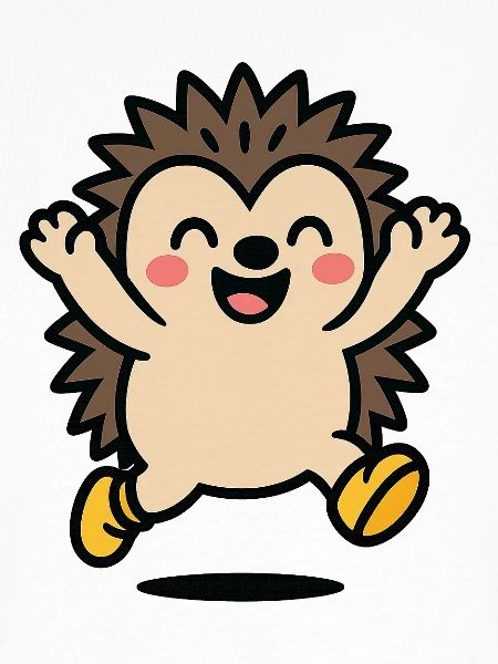 Fröhlicher Igel im Spiel