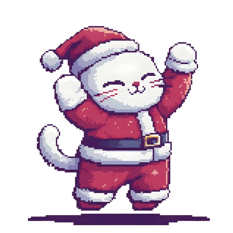 pixel cat chat noel pixel