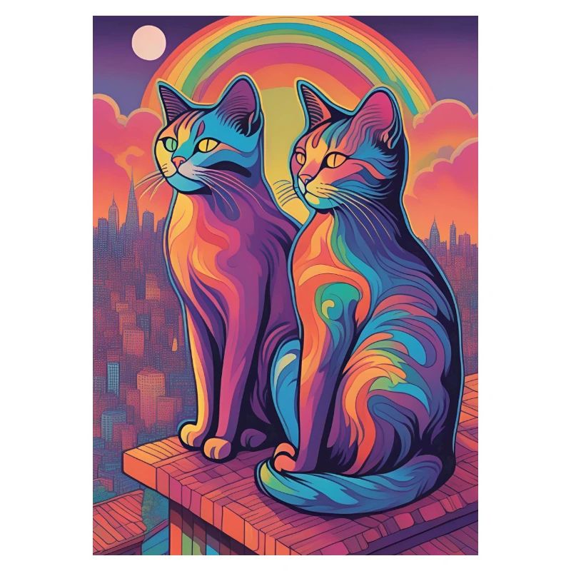 Psychedelic Cat Rainbow