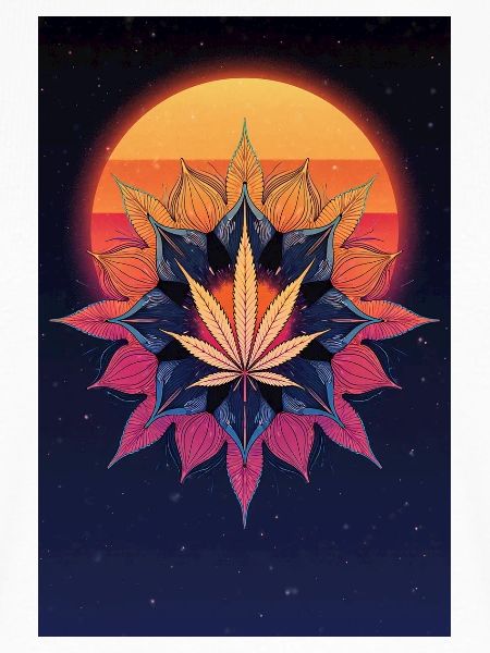 Sonnenmandala Cannabisblatt