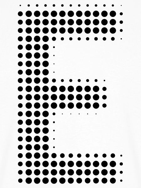 Buchstabe E – Punktmuster Initial Design
