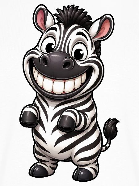Lustiges Grinsen Zebra Comic Cartoon