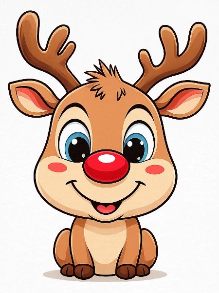 Rudolph Rentier Cartoon Weihnachtspullover