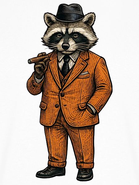 Raccoon Gentleman mit Zigarre