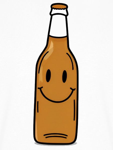Lächelnde Bierflasche Cartoon