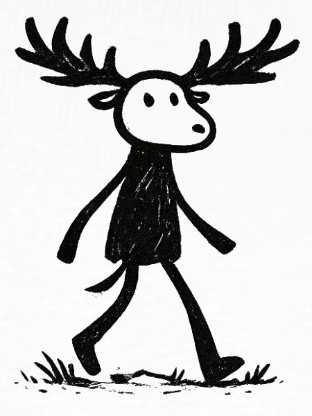 Moose Silhouette im Wald