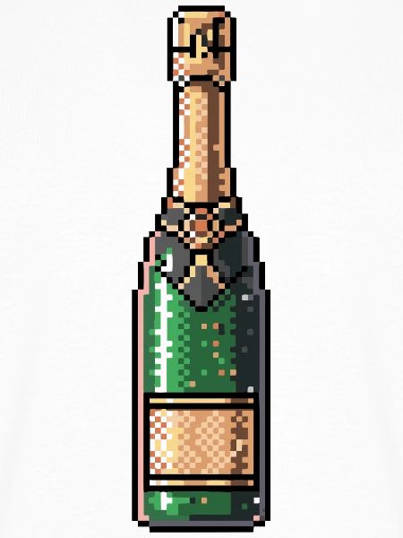 PixelChampagne Flasche Retro