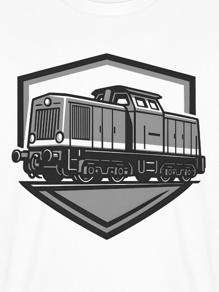 Retro Dampflok Logo Illustration