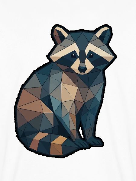 Geometrischer Waschbär Low Poly