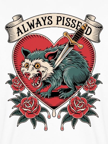 Wütender Wolf Herz Tattoo Stil
