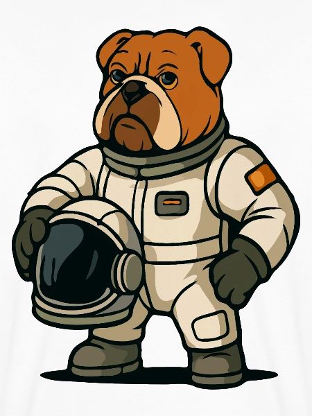 Bulldogge Astronaut Maskottchen